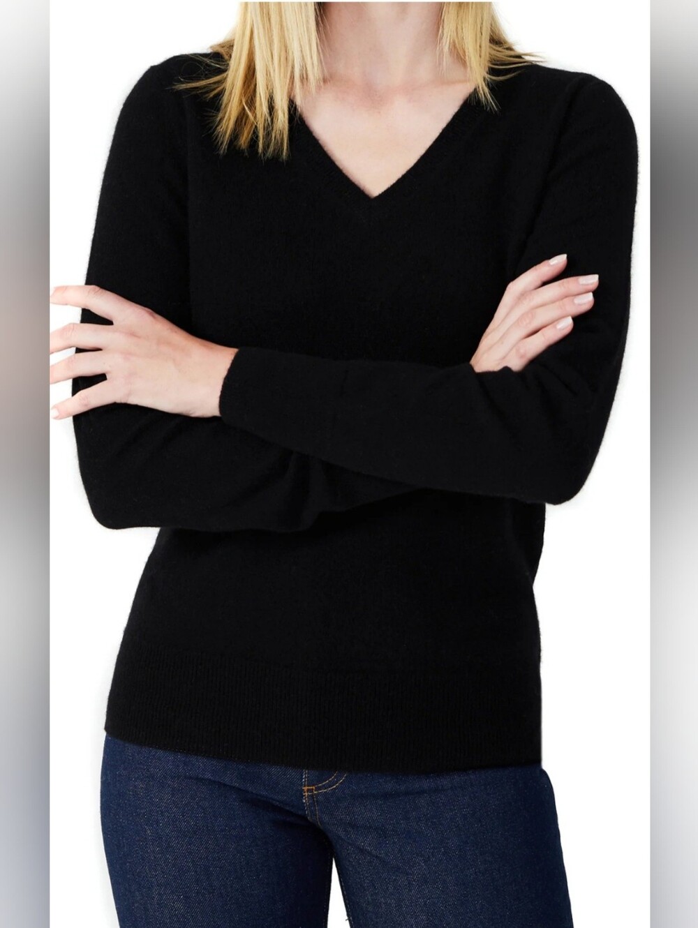 Black V-Neck Women's Sweater